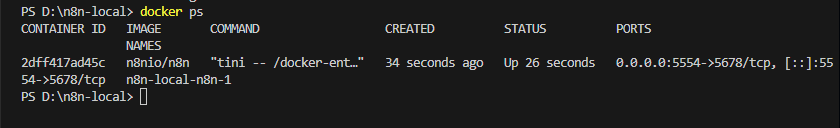 Vérifier que le conteneur tourne