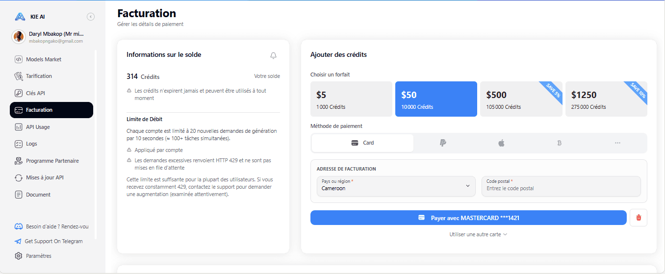 Tarifs chez Kie