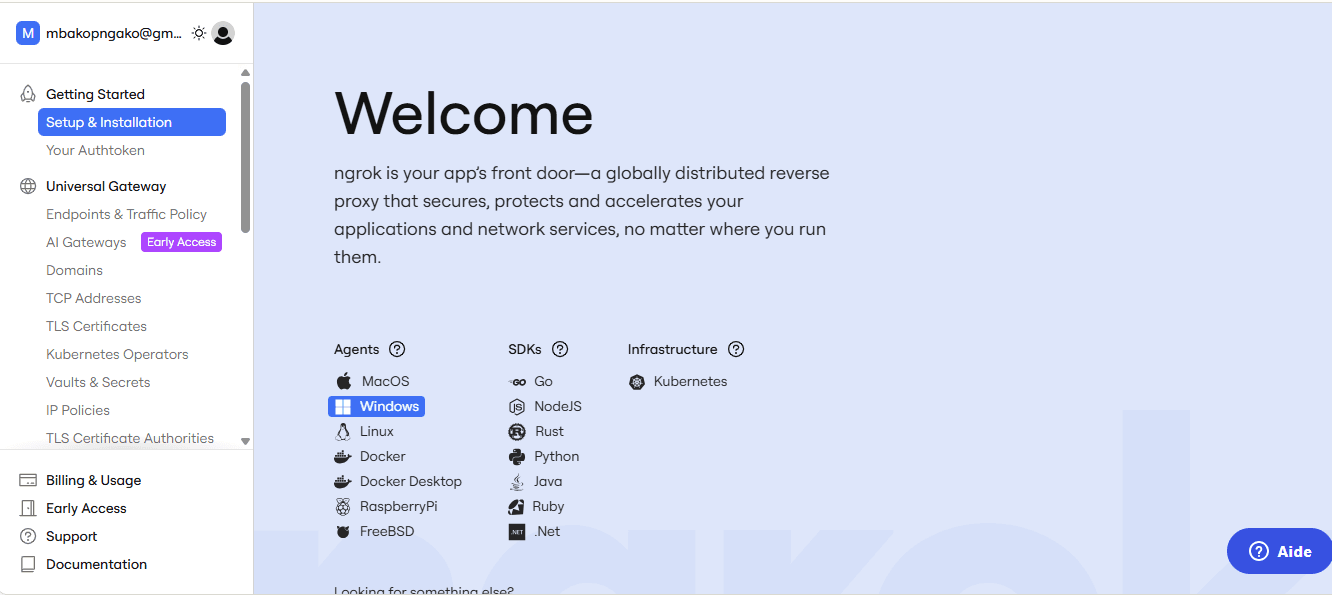 Récupérer son authtoken